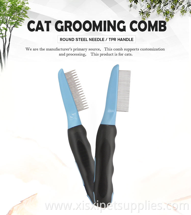 Factory Manufacture Wholesale Two Style Rubber Non-slip Handle Pet Cat Dog Flea Comb